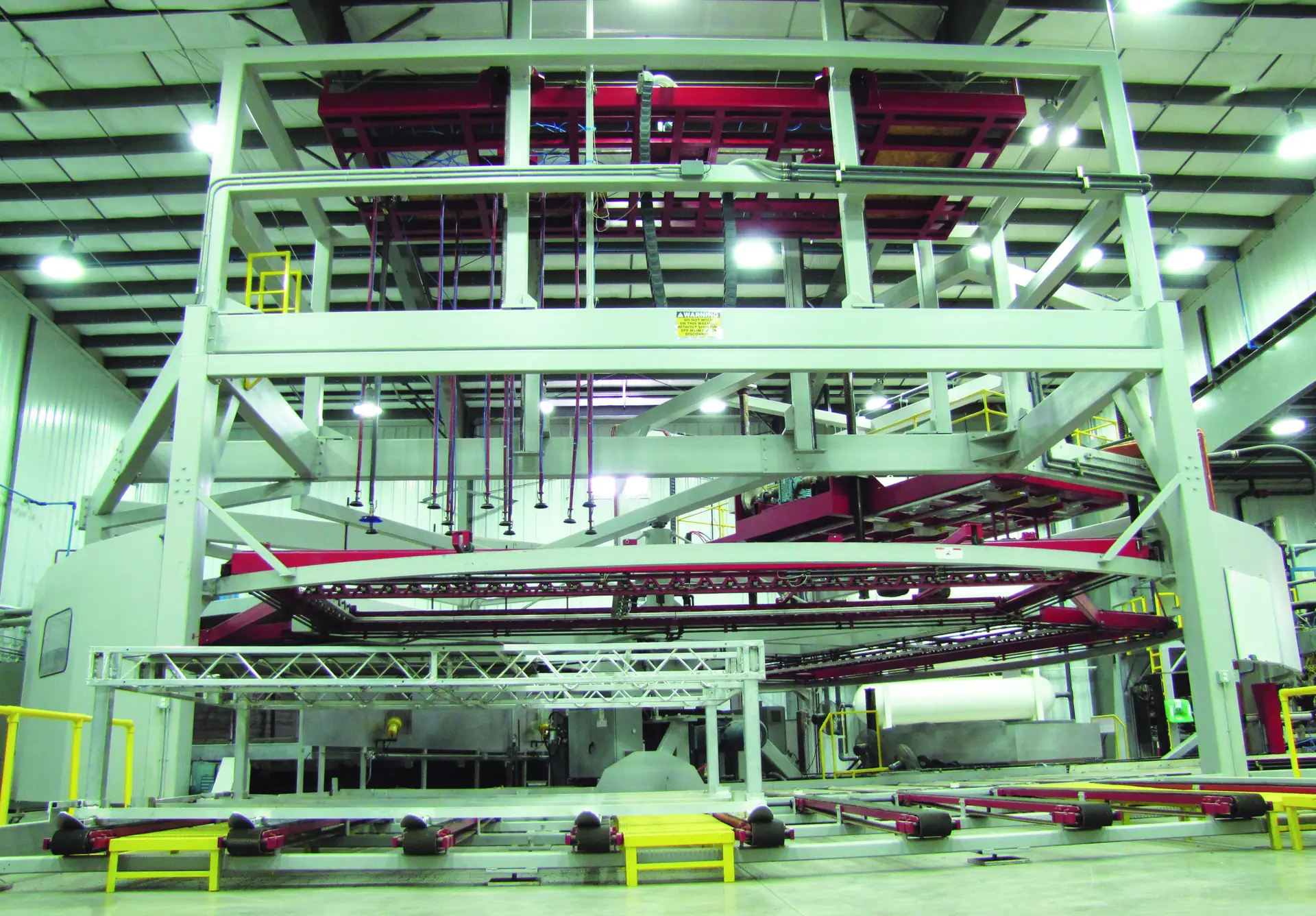 Wide view of the heavy-gauge thermoforming line at Floe Thermoforming in McGregor, Minnesota